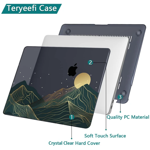 Alt view image 5 of 5 - Teryeefi MacBook Pro 13 Inch Case, Hard Shell, Keyboard Cover, Screen Protector, A2338 A2251 A2289 A2159 A1989 A1706, Landscape