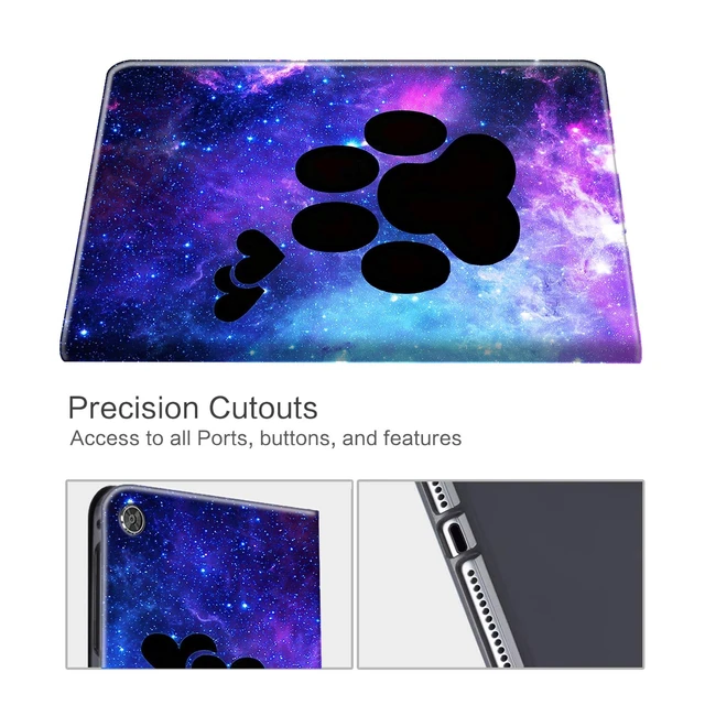 Alt view image 2 of 5 - Fire HD 8 Tablet Case (8th /7th /6th Generation, 2018/2017/2016 Release) Slim Folding Stand Galaxy Dog Paw Cover with Auto Wake/Sleep for Fire HD 8