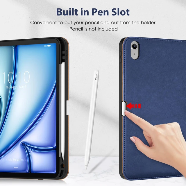 Alt view image 3 of 5 - DTTO Keyboard Case for iPad Air 11 Inch M4/M3/M2 (2026/2025/2024), Blue