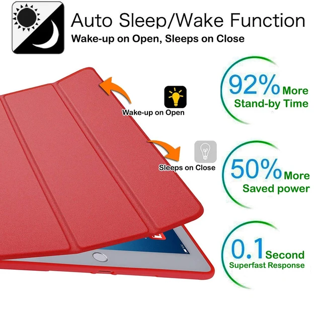 Alt view image 3 of 5 - DuraSafe Cases for iPad 6th Gen 9.7" 2018 Silicone Cover A1893 A1954 MRJN2LL/A MR7G2LL/A MR7F2LL/A MRJP2LL/A MR7K2LL/A MR7J2LL/A MRM52LL/A MR702LL/A MR6Y2LL/A MRM82LL/A MR7D2LL/A MR7C2LL/A Red