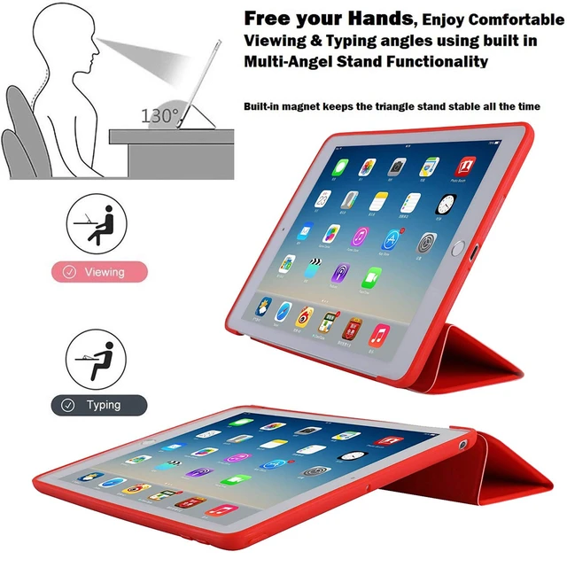 Alt view image 4 of 5 - DuraSafe Cases for iPad 6th Gen 9.7" 2018 Silicone Cover A1893 A1954 MRJN2LL/A MR7G2LL/A MR7F2LL/A MRJP2LL/A MR7K2LL/A MR7J2LL/A MRM52LL/A MR702LL/A MR6Y2LL/A MRM82LL/A MR7D2LL/A MR7C2LL/A Red