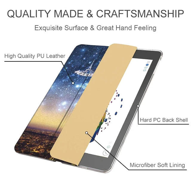 Alt view image 5 of 5 - DuraSafe Cases for iPad Air 2nd Gen 9.7 inch 2014 Case A1566 MGLW2LL/A MGL12LL/A MH0W2LL/A A1567 MGKM2LL/A MH182LL/A MGKL2LL/A MGTY2LL/A MH1J2LL/A MGTX2LL/A MH2V2LL/A MH2W2LL/A - Eiffel Tower Print
