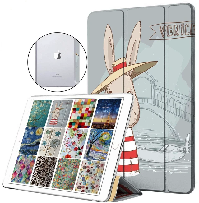 Main image of DuraSafe Cases for iPad Air 2nd Gen 9.7 inch 2014 Case A1566 MGLW2LL/A MGL12LL/A MH0W2LL/A A1567 MGKM2LL/A MH182LL/A MGKL2LL/A MGTY2LL/A MH1J2LL/A MGTX2LL/A MH2V2LL/A MH2W2LL/A - Rabbit Cartoon Print