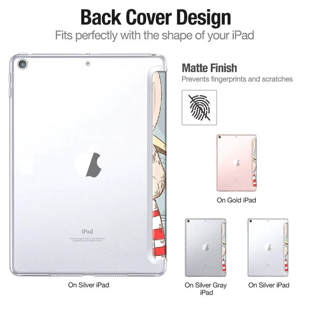 Alt view image 5 of 5 - DuraSafe Cases for iPad Air 2nd Gen 9.7 inch 2014 Case A1566 MGLW2LL/A MGL12LL/A MH0W2LL/A A1567 MGKM2LL/A MH182LL/A MGKL2LL/A MGTY2LL/A MH1J2LL/A MGTX2LL/A MH2V2LL/A MH2W2LL/A - Rabbit Cartoon Print