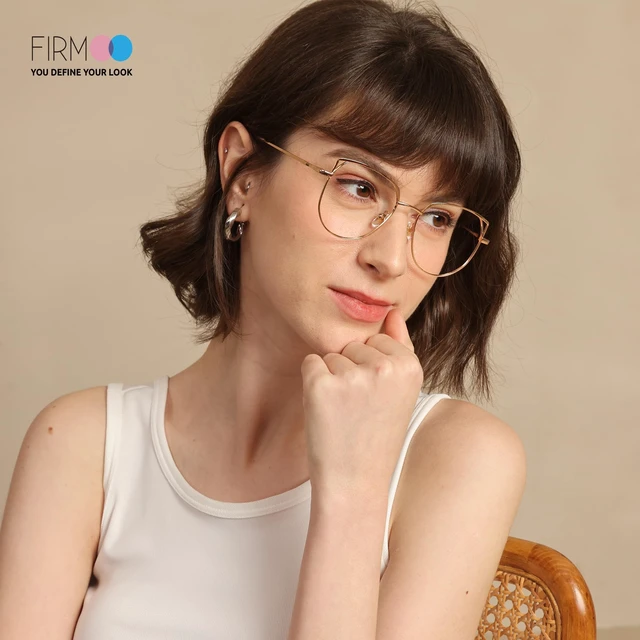 Alt view image 3 of 5 - Firmoo Blue Light Blocking Glasses for Woman, Cat Eye Anti Blue Light Computer Glasses for Screen Glare, Anti UV Fatigue Headache Glasses Black Gold