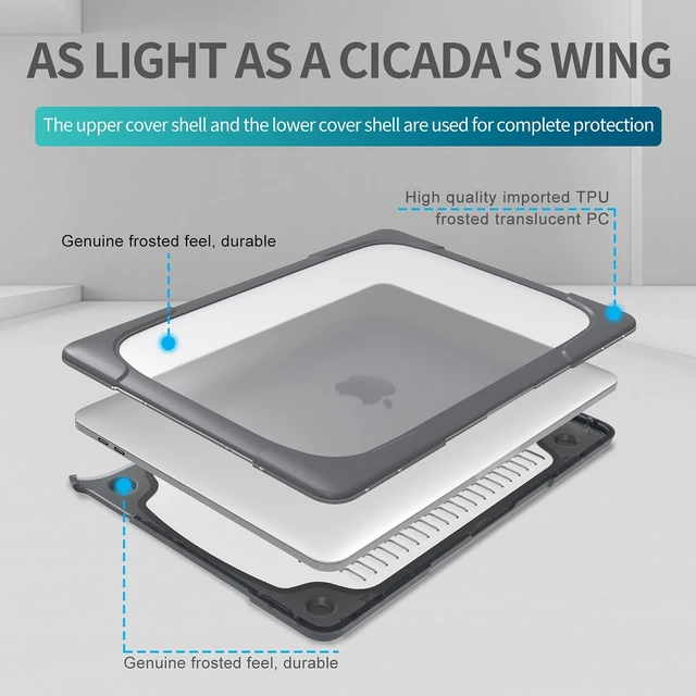 Alt view image 3 of 5 - Funut Compatible with MacBook Air 11 Inch Case A1370 A1465, MacBook Air 11 Kickstand Case, Heavy Duty Protective Plastic Hard Shell Case Cover for Apple Laptop Mac Air 11 (# Gray)