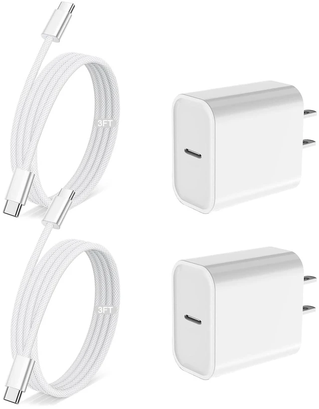 Main image of Fast Charging for iPhone 17 Pro Max Charger,2Pack 20W USB C Wall Charger Plug Block with Type C Charging Woven Cable for iPhone 17/17 Pro/Air/16 Pro Max/16 Pro/16 Plus/16E/15 Pro Max/iPad Pro/Air/Mini