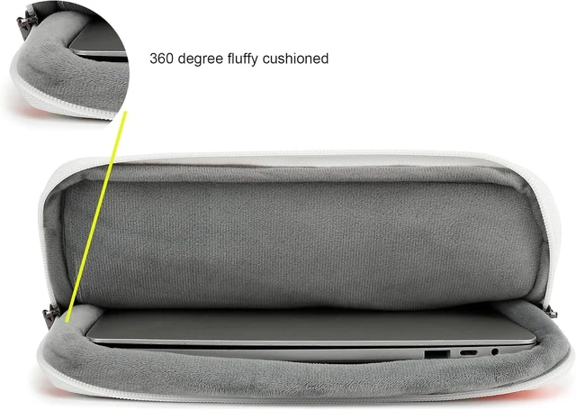 Alt view image 2 of 5 - SANFAN 360 Protective 3 Pockets Laptop Sleeve Case Bag with Handle for MacBook Air 15 inch,MacBook Pro 16 inch and 15.6 inch Screen Laptop (Blue Marble)