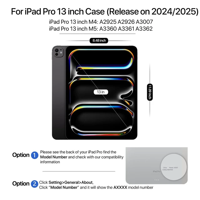 Alt view image 2 of 5 - SANDUODD Magnetic Folio Case for iPad Pro 13 inch M5/M4