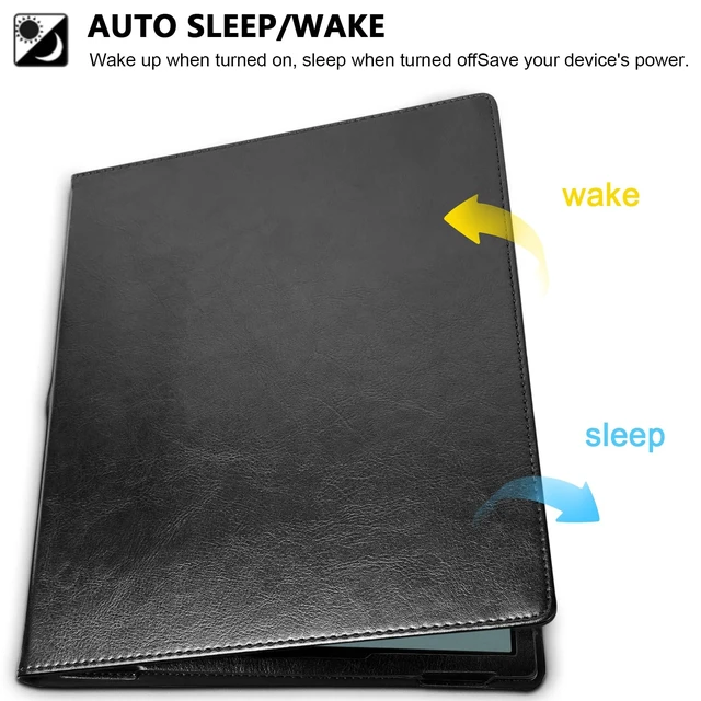 Alt view image 2 of 5 - E NET-CASE Case for 10.3" Boox Note Air4 C (2024)/Boox Note Air3 C/Air3 B/W Tablet (2023), New Upgraded Design 360 Degree Rotating Stand Cover with Pen Holder/Hand Strap, Auto Sleep/Wake (Black)