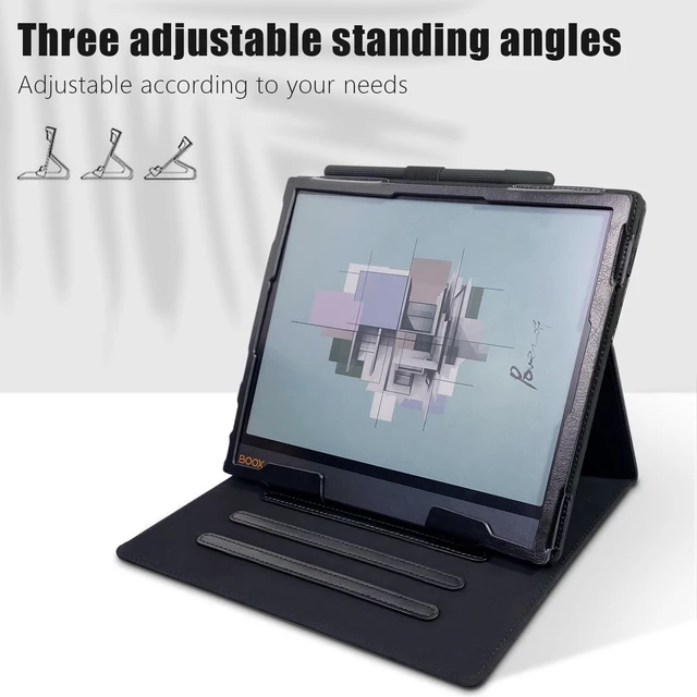 Alt view image 5 of 5 - E NET-CASE Case for 10.3" Boox Note Air4 C (2024)/Boox Note Air3 C/Air3 B/W Tablet (2023), New Upgraded Design 360 Degree Rotating Stand Cover with Pen Holder/Hand Strap, Auto Sleep/Wake (Black)
