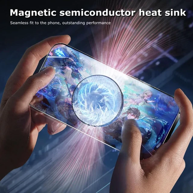 Alt view image 4 of 5 - Magnetic Cell Phone Cooler, Universal Cellphone Radiator with Removable Grip, AI Smart Temperature Control, Portable RGB Cooling Fan Compatible with iPhone/Android/Tablet/iPad (SL17) (SRGB)