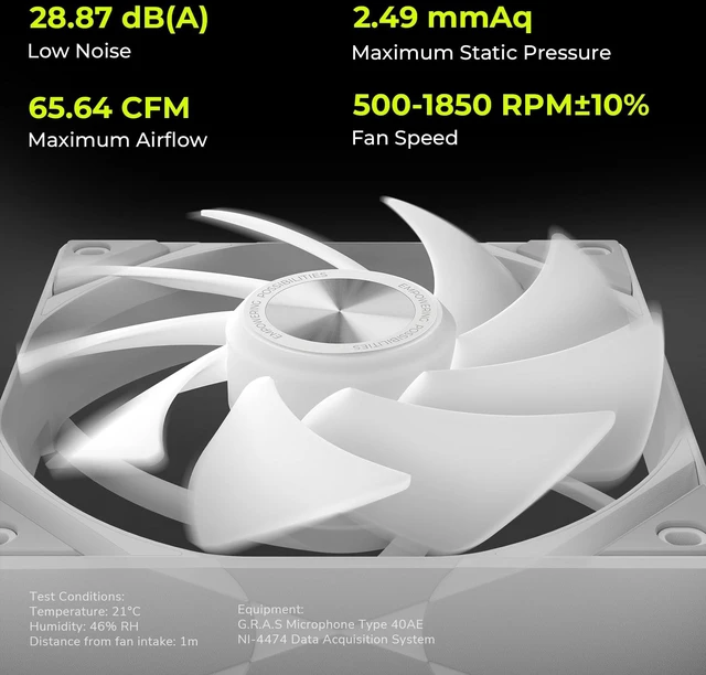 Alt view image 5 of 5 - TRYX ROTA SL ARGB White 120mm Case Fan 3in1 Pogo-Pin Connection with Magnetic Cable Gen2 ARGB Light Quiet PC Case Fan