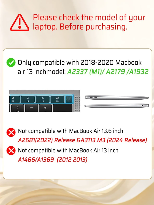 Alt view image 3 of 5 - Seorsok Compatible with MacBook Air 13 Inch Case 2022 2021 2020-2018 Release A1932 A2179 M1 A2337,Elegant Leaves Flowers Leather Plastic Hard Shell Case with Keyboard Cover,Apricot Blooming Floral
