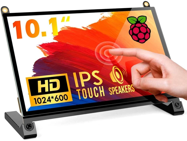 Main image of ROADOM 10.1" Touchscreen Monitor, 1024x600 IPS Raspberry Pi Screen, HDMI