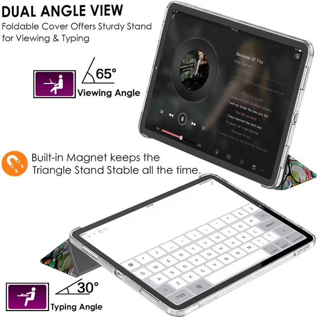 Alt view image 4 of 5 - DuraSafe Cases for iPad Air 4th, Air 5th, Air 6th, Air 11 Model Smart Slim Lightweight Protective Cover with Auto Wake/Sleep Function-Olivia Tree