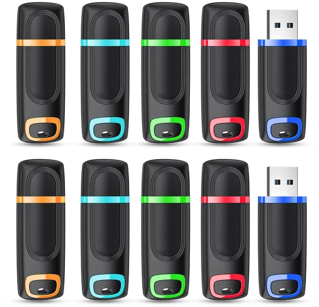 Main image of RAOYI 10 Pack 16GB USB 2.0 Flash Drive Thumb Drive Memory Stick Jump Drive Zip Drive for Data Storage and Backup (Mix Colors : Cyan Orange Red Blue Green)