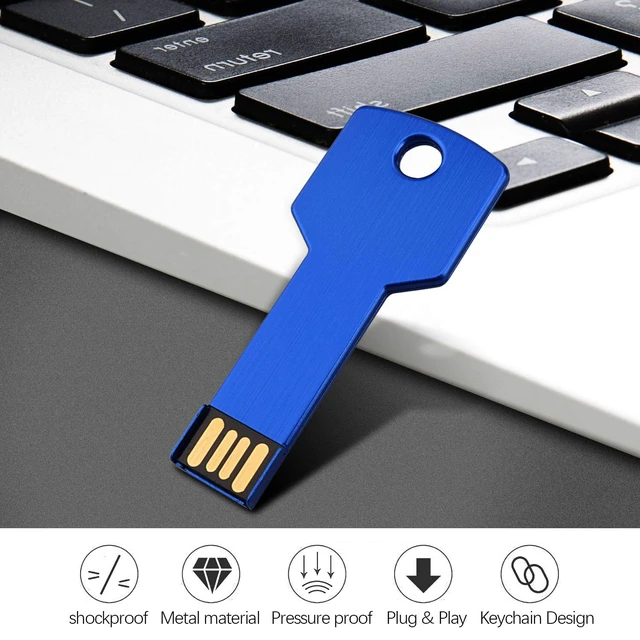 Alt view image 3 of 5 - RAOYI 10 Pack 32GB USB Flash Drive USB 2.0 Metal Key Shape Memory Stick Thumb Drive Pen Drive-Blue