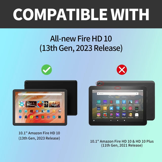 Alt view image 3 of 5 - Case for All-New Fire HD 10 Tablet (13th Generation 10.1", 2023 Release)- 360 Degree Rotating Multi-Angle Viewing Protective Cover with Auto Sleep/Wake-Reading Cat