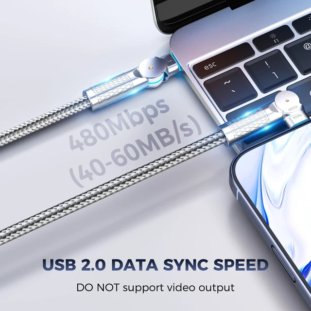 Alt view image 4 of 5 - USB C to USB C Cable10ft,240W 2-Pack Braided 180Rotating Type C Charging CableFast Charge for iPhone 16/16Pro/16Plus/16ProMax,MacBook Air,iPad Pro,Pixel,Samsung Galaxy S23/S24 Ultra-Light Grey