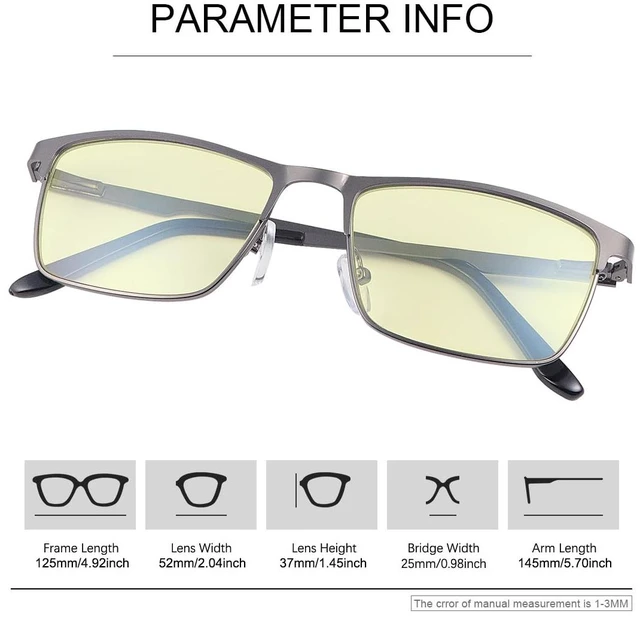 Alt view image 2 of 5 - PEEPAI Blue Light Blocking Glasses UV400 Anti Eyestrain Computer Gaming Blue Light Screen Blocker Metal Eyewear for Men Women