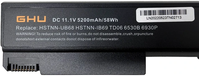 Alt view image 2 of 5 - GHU TD09 TD06 58Wh Battery Replacement for HP EliteBook 8440P 6930P 6530B 6730B 6735B 6550B ProBook 6455B 6555B