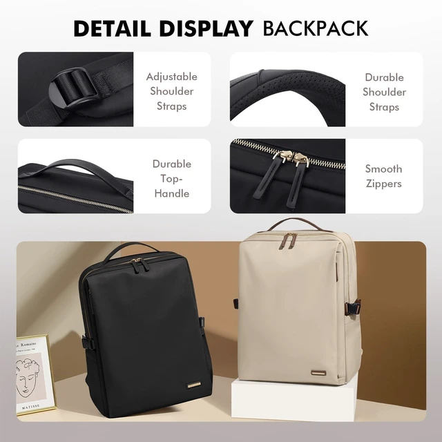 Alt view image 4 of 5 - GOLF SUPAGS Stylish Laptop Backpack for Women Airline Approved Perfect for Work College and Travel Multi-Functional Casual Daypack Fits 17.3 Inch Notebook (Black)