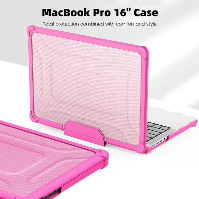 Alt view image 5 of 5 - Rugged Case for MacBook Pro 16 inch M5 2026-2021 M4 M3 M2 M1 Pro Max, Pink
