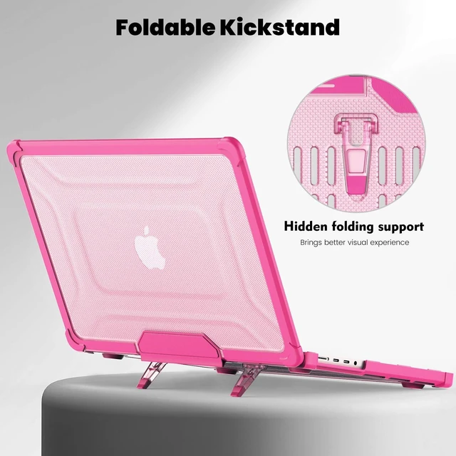 Alt view image 4 of 5 - Rugged Case for MacBook Pro 16 inch M5 2026-2021 M4 M3 M2 M1 Pro Max, Pink