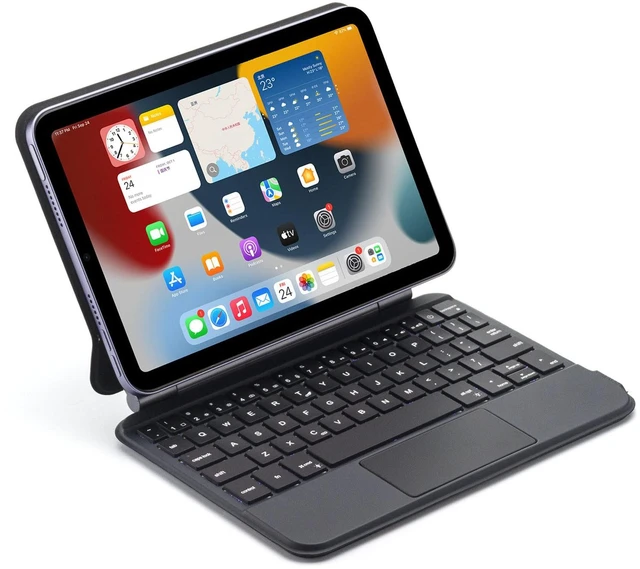 Alt view image 2 of 5 - QYiiD Magic Keyboard Case for iPad mini 7 (A17 Pro) 2024/iPad Mini 6 2021 8.3 Inch, 7 Colors Backlit Bluetooth Keyboard Case Cover with Multi-Touch Trackpad for iPad mini 7th/6th Generation, Black