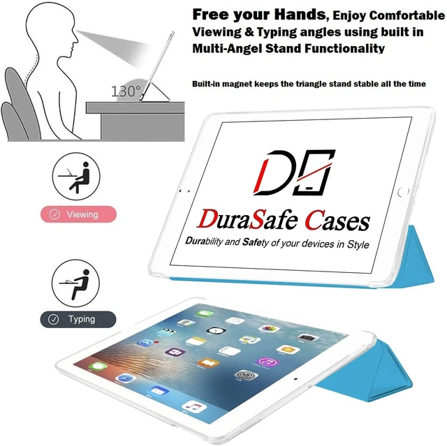Alt view image 4 of 5 - DuraSafe Cases for iPad Air 2nd Gen 9.7 inch 2014 Shockproof Case A1566 MGLW2LL/A MGL12LL/A MH0W2LL/A A1567 MGKM2LL/A MH182LL/A MGKL2LL/A MGTY2LL/A MH1J2LL/A MGTX2LL/A MH2V2LL/A MH2W2LL/A - Sky