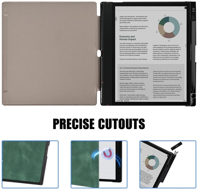 Alt view image 4 of 5 - QIOFEARTH Case for BOOX Note Air4 C/3, 10.3" Paper Tablet Slim Lightweight Hard Back Shell Protective Cover with Built-in Pen Holder, Comes with BOOX Pen Tips