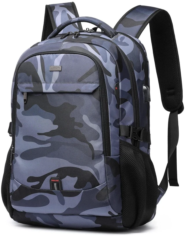 Main image of DUSLANG 17 Inch Travel Laptop Backpack Water Resistant Hiking Backpack for Men Laptop Bag with USB Charging Port,Camouflage green