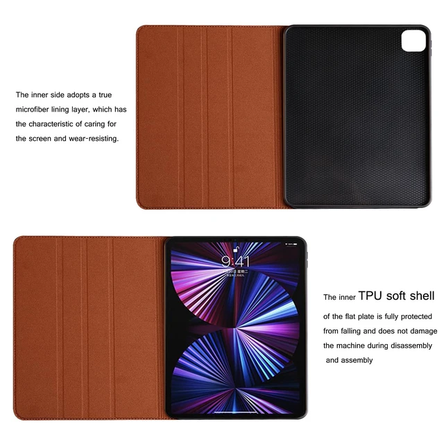 Alt view image 3 of 5 - NANRUIL Leather Case for iPad Air 11" M4/M3/M2 and iPad Air 10.9" 4th/5th