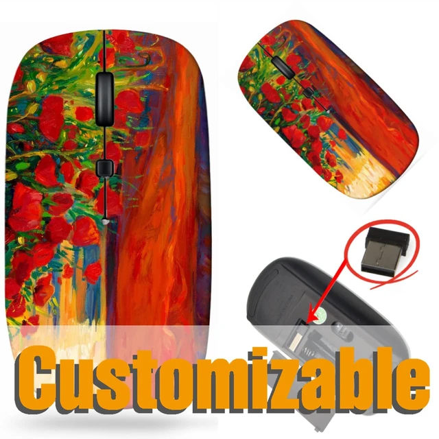 Alt view image 5 of 5 - maizi Wireless Mouse Cute for PC Computer Chromebook Notebook, Wireless Mice Cute Image ID: 15209788 Original Oil Painting 2.4G USB Receiver Portable Printed in USA