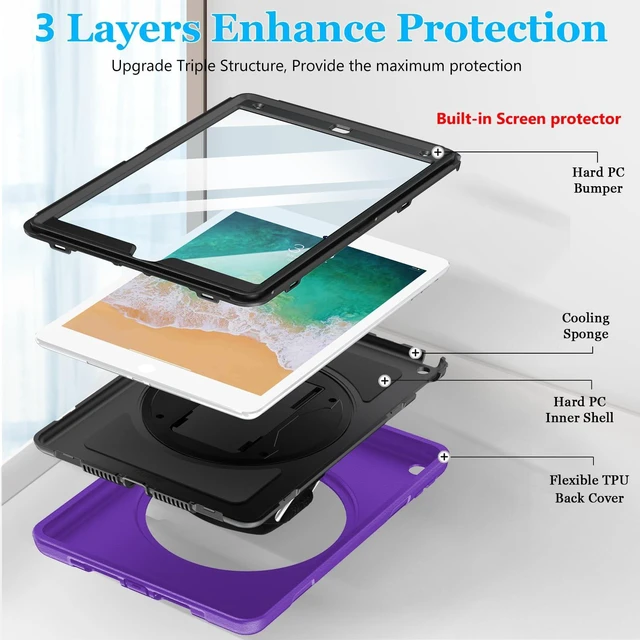 Alt view image 3 of 5 - Miesherk STOCK Case for iPad 6th/5th Generation 9.7 INCH Purple