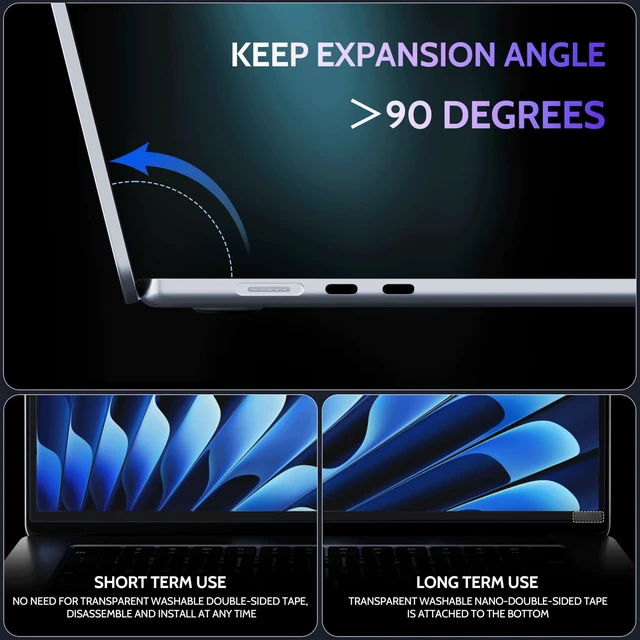 Alt view image 4 of 5 - Peslv Magnetic Anti Blue Light Screen Protector for MacBook Pro 16 Inch (2021-2026, M1, M2, M3, M4, M5), Removable Glare Filter for 16.2" Mac Laptop Computer
