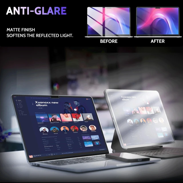 Alt view image 5 of 5 - Peslv Magnetic Anti Blue Light Screen Protector for MacBook Pro 16 Inch (2021-2026, M1, M2, M3, M4, M5), Removable Glare Filter for 16.2" Mac Laptop Computer