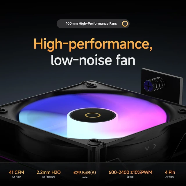 Alt view image 5 of 5 - Gamma A40 ARGB CPU Cooler,133mm Compact Tower CPU Air Cooler,100mm PWM Fan