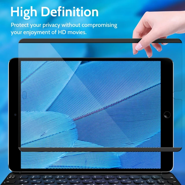 Alt view image 5 of 5 - Peslv Magnetic Privacy Screen Protector for iPad 9th 8th 7th Generation 10.2 Inch & iPad Air 3th & iPad Pro 10.5 In, Removable Anti Blue Light Glare Spy Private Filter, High Sensitive BubbleFree