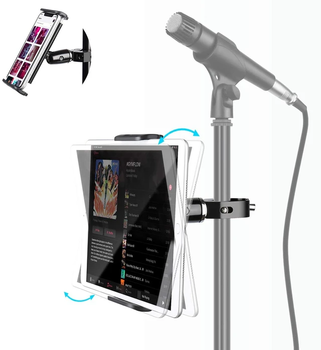 Main image of elitehood Metal iPad Holder for Mic Stand, Adjustable Tablet Holder for Mic