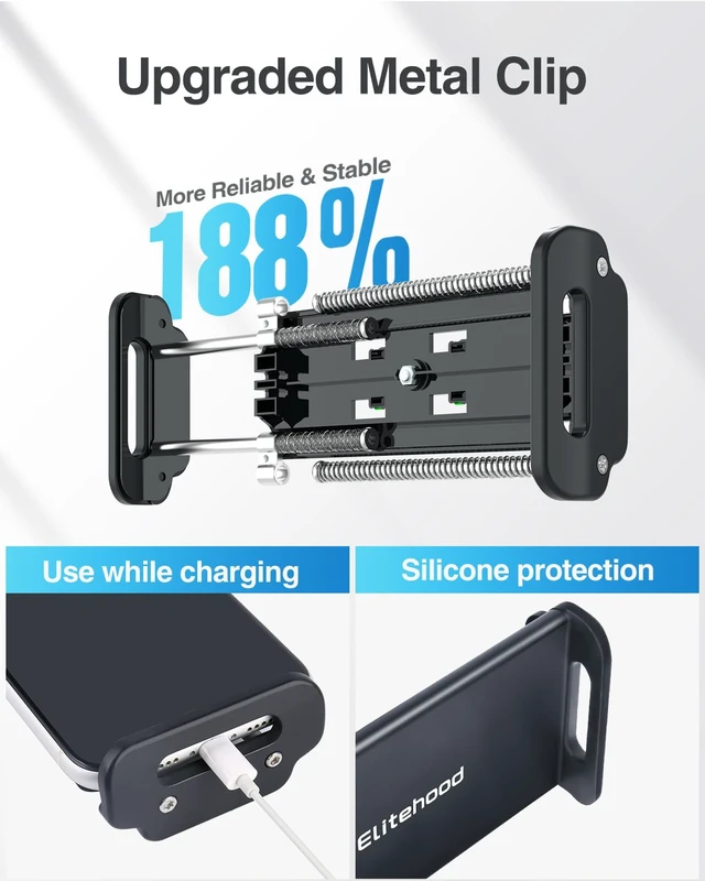 Alt view image 4 of 5 - elitehood Metal iPad Holder for Mic Stand, Adjustable Tablet Holder for Mic