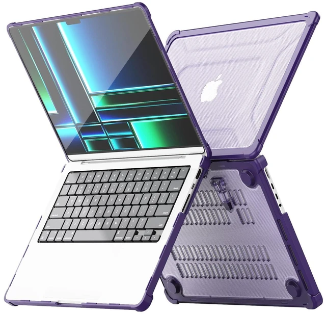 Alt view image 3 of 5 - Rugged Case for MacBook Pro 14 inch M5 2026-2021 M4 M3 M2 M1 Pro Max,Purple