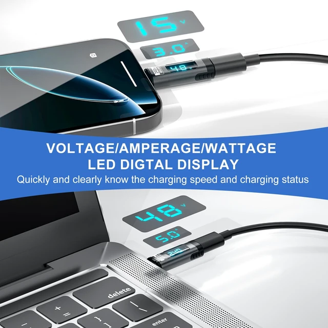 Alt view image 2 of 5 - Digital Display USB C Magnetic Adapter PD 240W 24Pins, Straight, 2 Pack