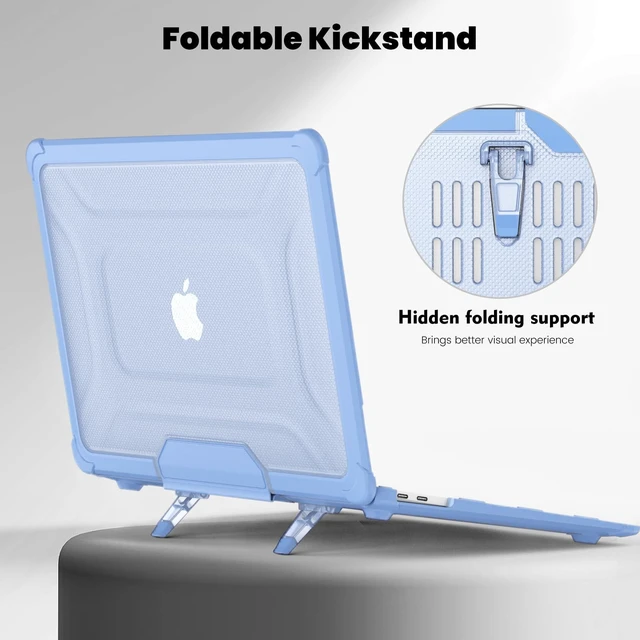 Alt view image 4 of 5 - Rugged Case for MacBook Air 13 inch 2022-2018 M1 A2337 A2179 A1932, SkyBlue