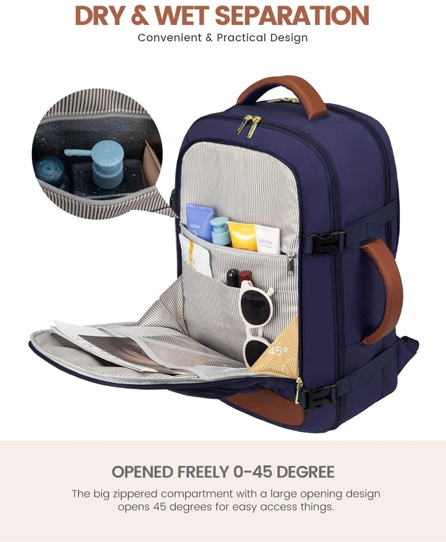 Alt view image 5 of 5 - LOVEVOOK Travel Backpack For Women Flight Approved, 50L Large Carry On Backpack, Personal Item Travel Bag for Airplanes, Business 18 Inch Laptop Backpack, Weekender Overnight Daypack, With 3 Cubes