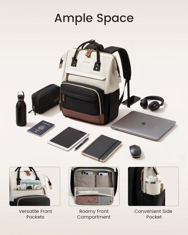 Alt view image 4 of 5 - LOVEVOOK Laptop Backpack for Women, 15.6 Inch Work Business Backpacks Purse With Large Capacity, Waterproof Nurse Bag College Backpack, Waterproof Casual Daypack for Travel