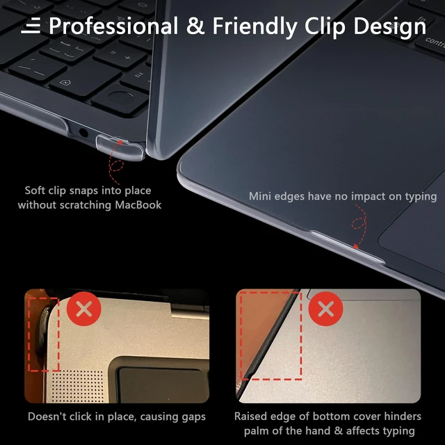 Alt view image 5 of 5 - MEEgoodo for M5/M4/M3/M2 MacBook Air 15 inch Case 2026 2025 2024 2023, Fit Model(A3448/A3241/A3114/A2941), Flexible Case for 15.3-inch Laptop with TPU Keyboard & Webcam Cover & OTG Adapter, Clear