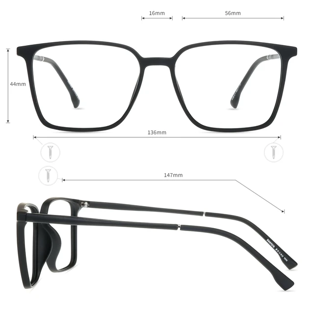 Alt view image 4 of 5 - Firmoo Oversized Blue Light Blocking Glasses, Anti Digital Eyestrain Computer Glasses Scratch TR Lightweight Eyewear Frames