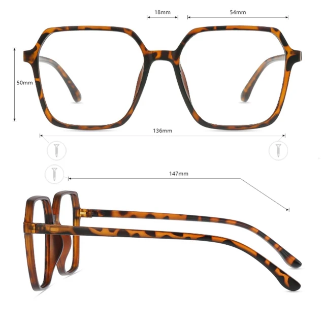Alt view image 4 of 5 - Firmoo Blue Light Blocking Glasses for Women/Men, Oversized Square Brown Frame Computer Glasses for Screen, YC1291